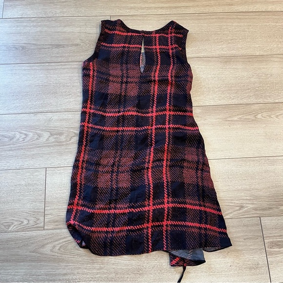 Alexander McQueen Red Plaid Mini Dress Asymmetrical Tie Drape Size 2 US/38 IT - Picture 6 of 8